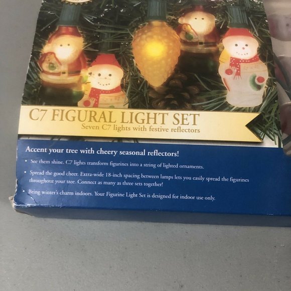 C7 Figural Snowman String Light Set GKI Bethlehem - Picture 3 of 8